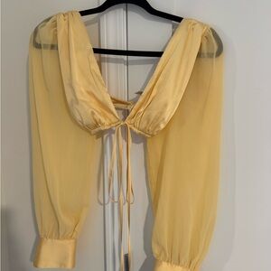 DANIELLE BERNSTEIN Yellow Sheer Blouse